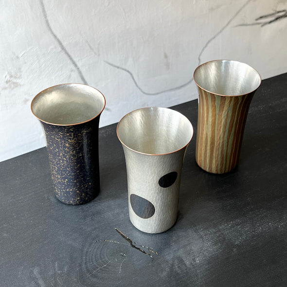 Hand-Hammered Mug Speckled Blue Tsuiki Copperware