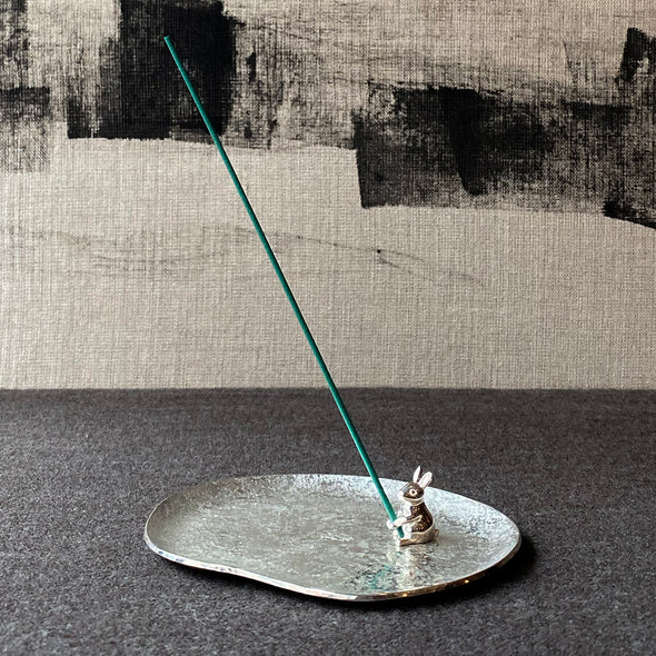 Silver Rabbit Incense Stand