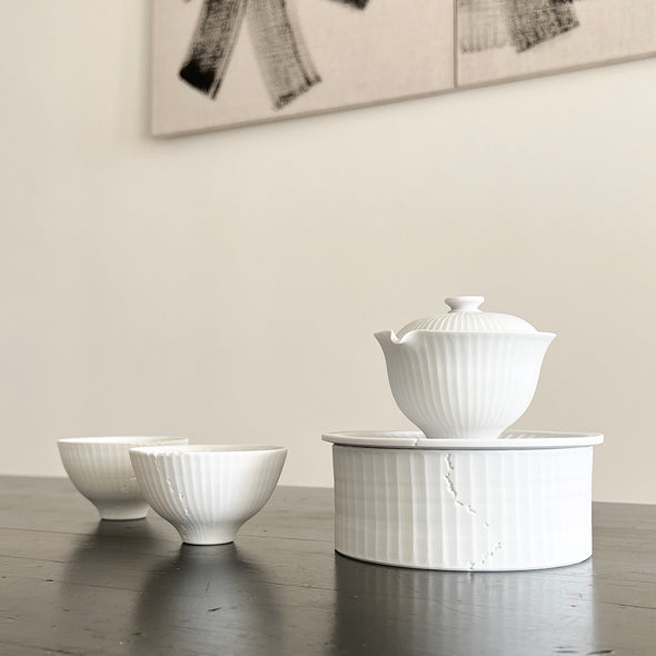 Mushikui Tea Boat Matte White 23G