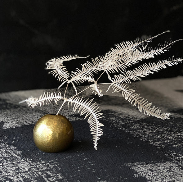 Hand-hammered Copper Orb Flower Vase Sunrays