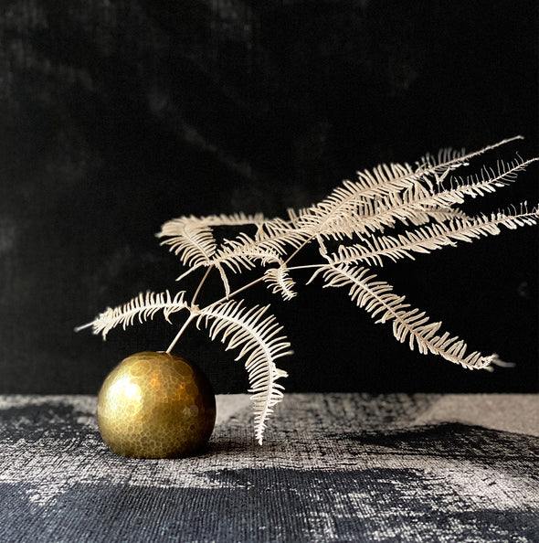 Hand-hammered Copper Orb Flower Vase Sunrays