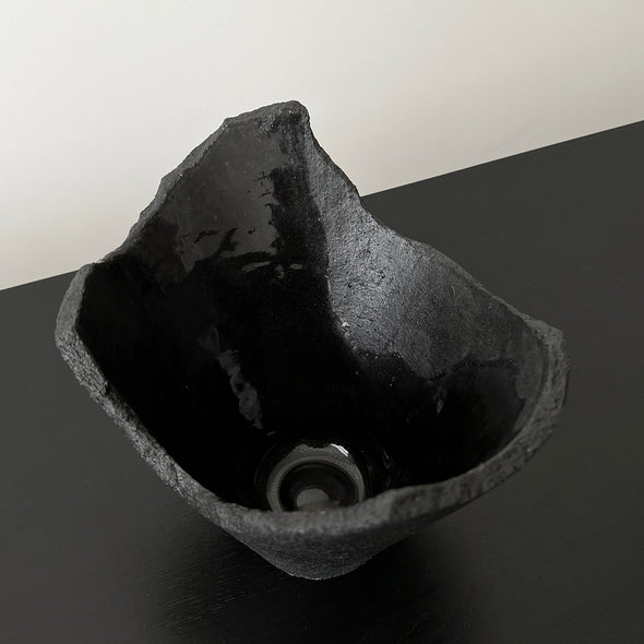 Black Stone Vase #2304D