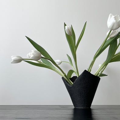 Black Stone Vase #2304D